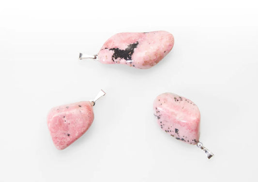 Rhodonite tumbled stone pendant