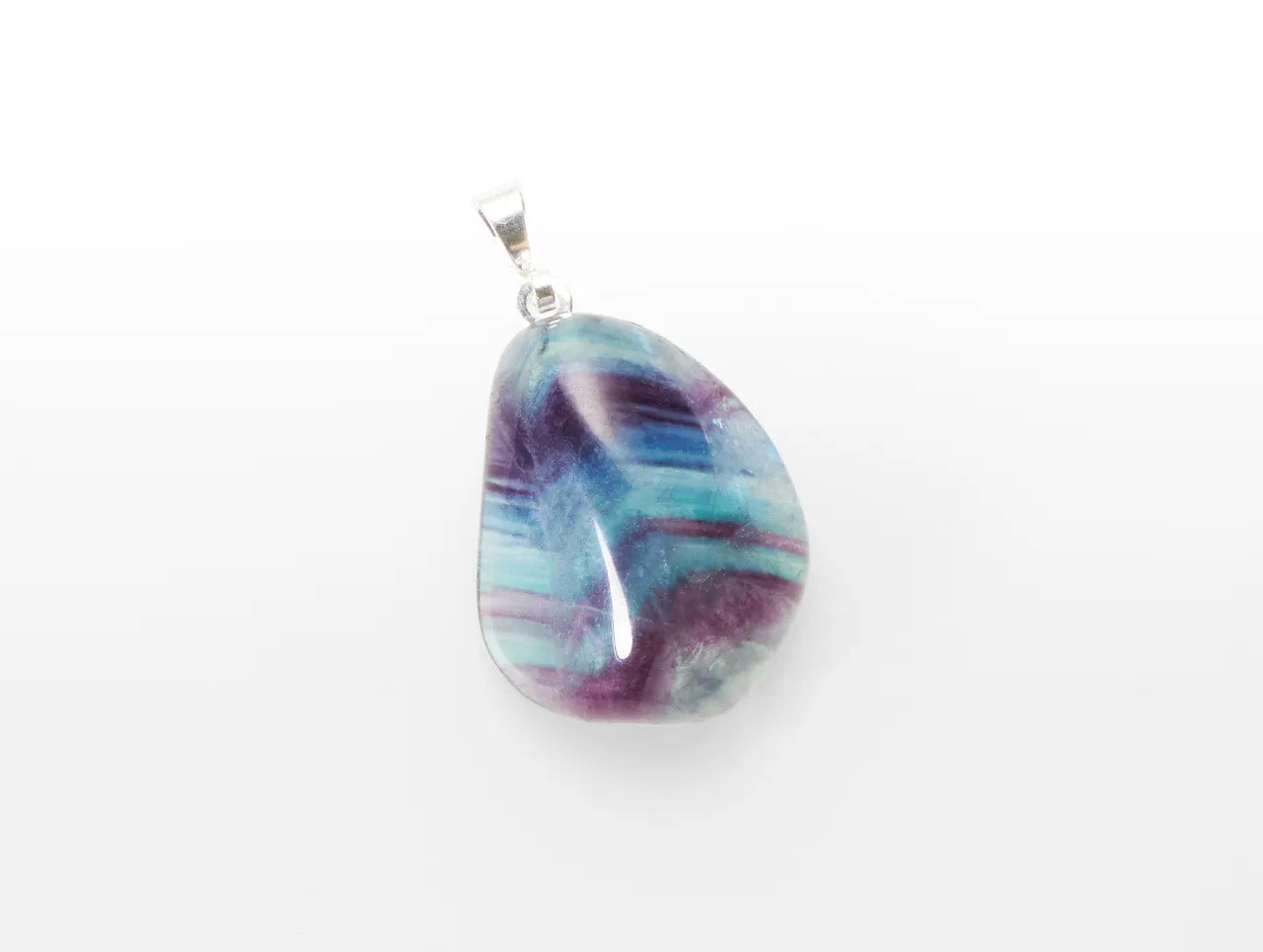 Fluorite tumbled stone pendant