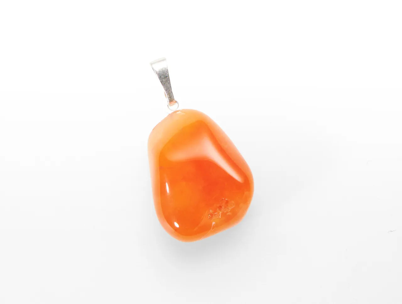 Carnelian tumbled stone pendant