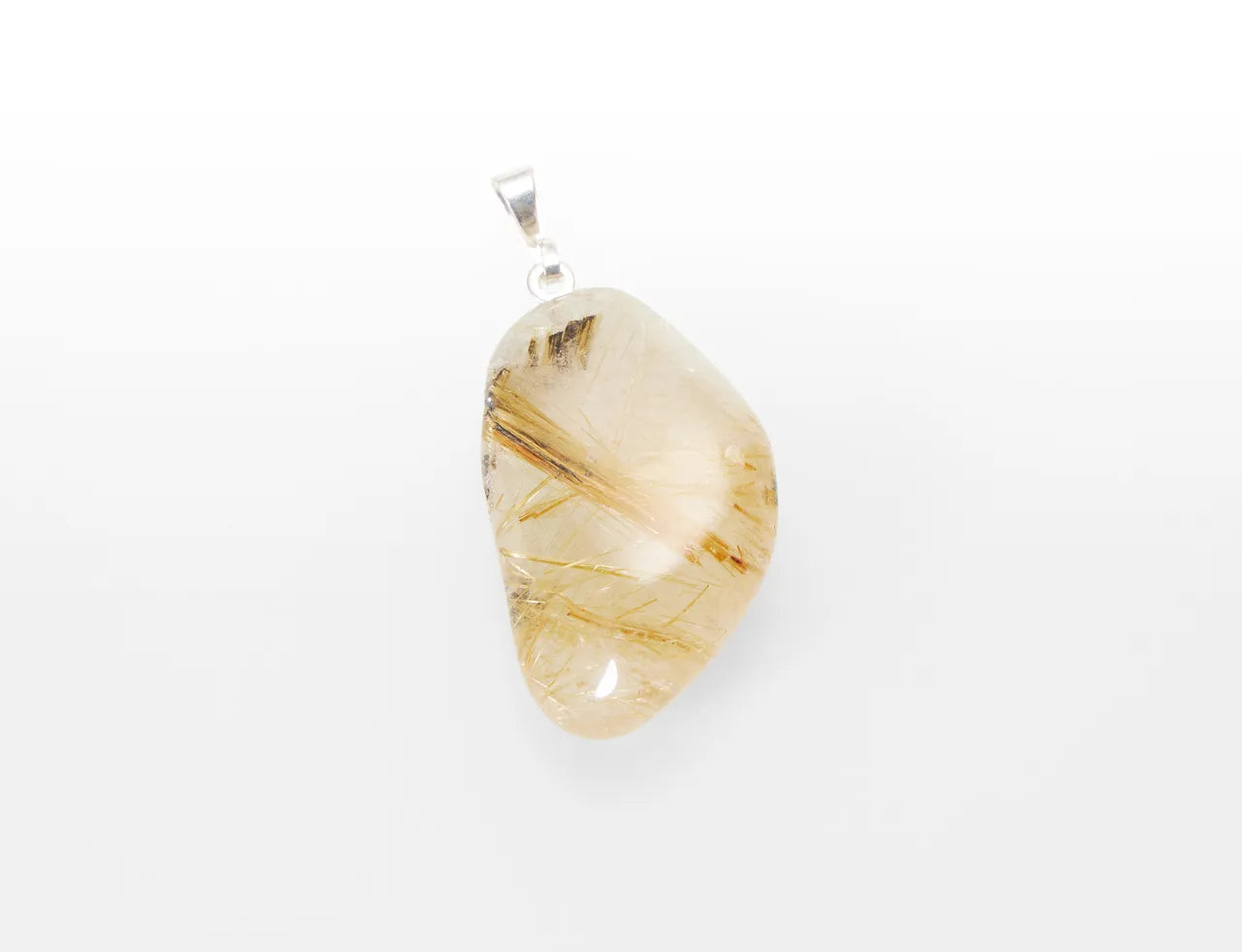 Tumbled stone pendant Rutilated quartz