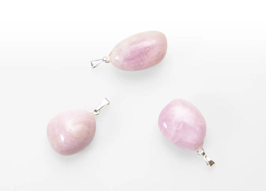 Kunzite tumbled stone pendant