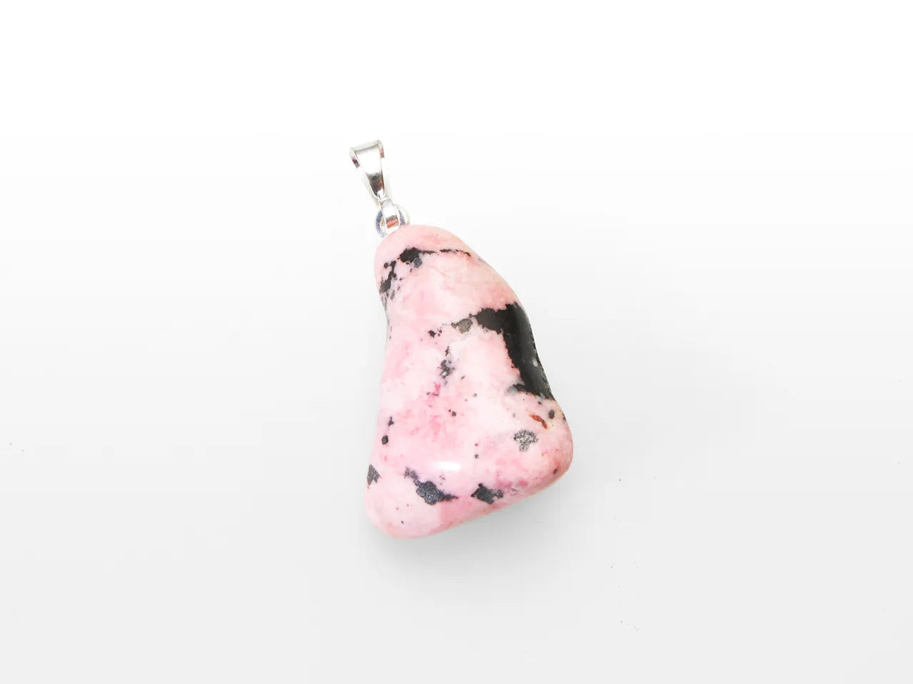 Rhodonite tumbled stone pendant