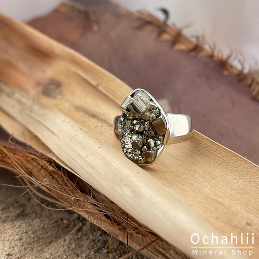 Bague en argent pyrite taille 60