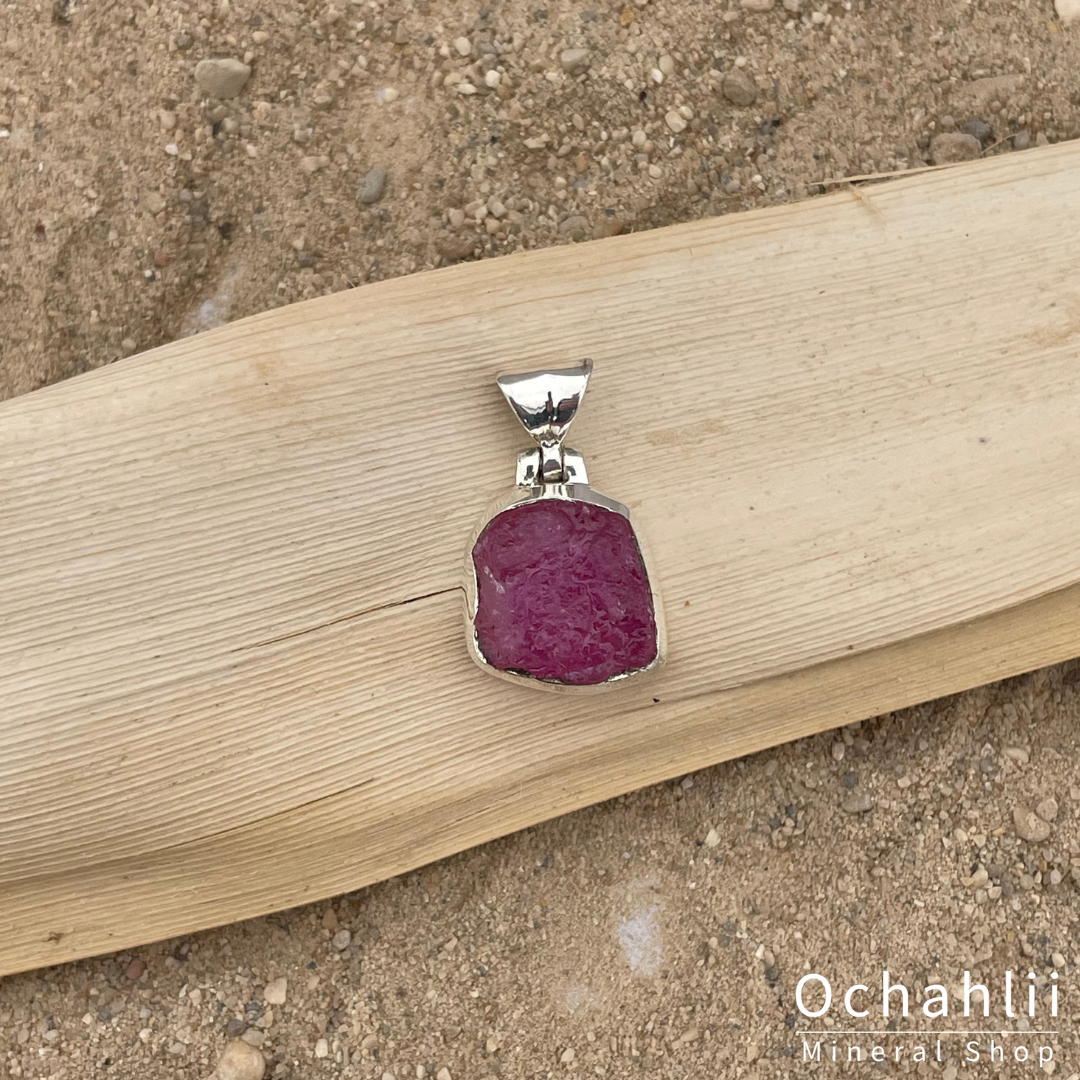 Ruby silver pendant