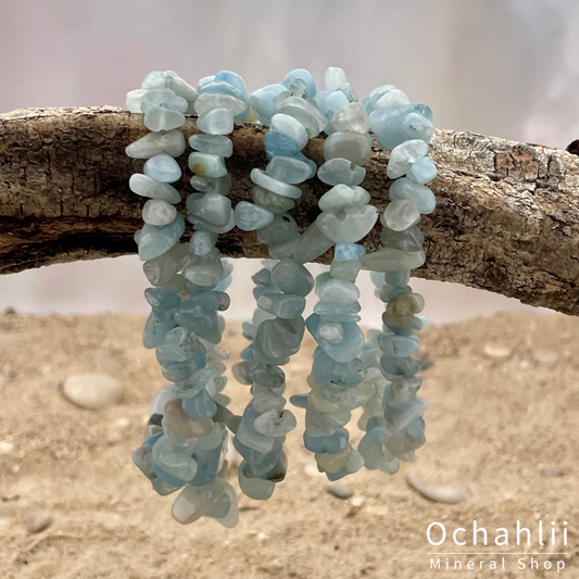 Aquamarine split bracelet "Expression"