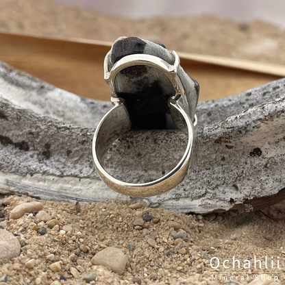 Bague en argent staurolite taille 62 