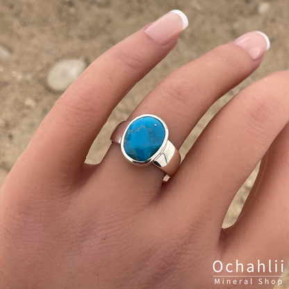 Bague en argent La Belle au Bois Dormant Turquoise taille 55 