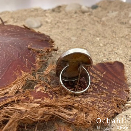 Bague en argent Corail Pétrifié taille 59 