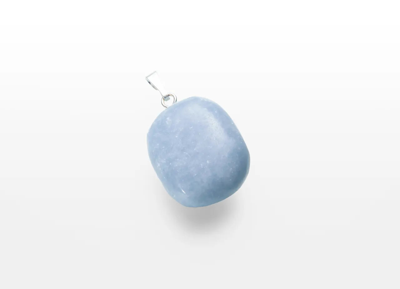 Angelite tumbled stone pendant