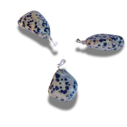 Dalmatian Jasper tumbled stone pendant