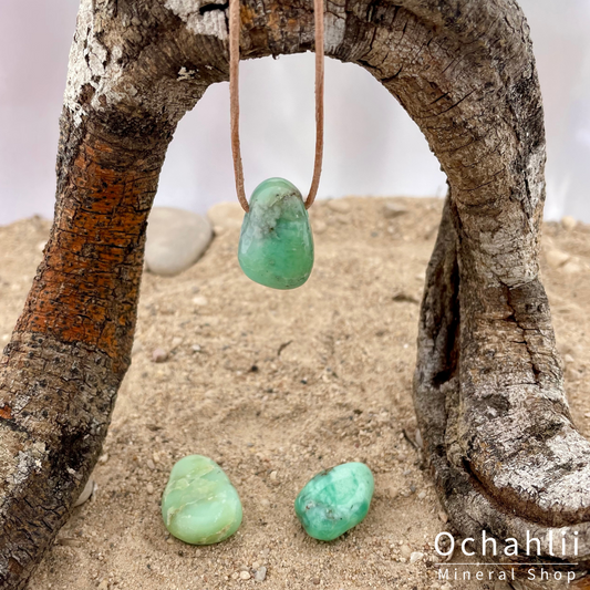 Chrysopraas doorboorde hanger