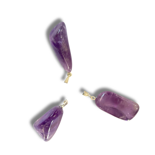 Tumbled stone pendant Amethyst AAA