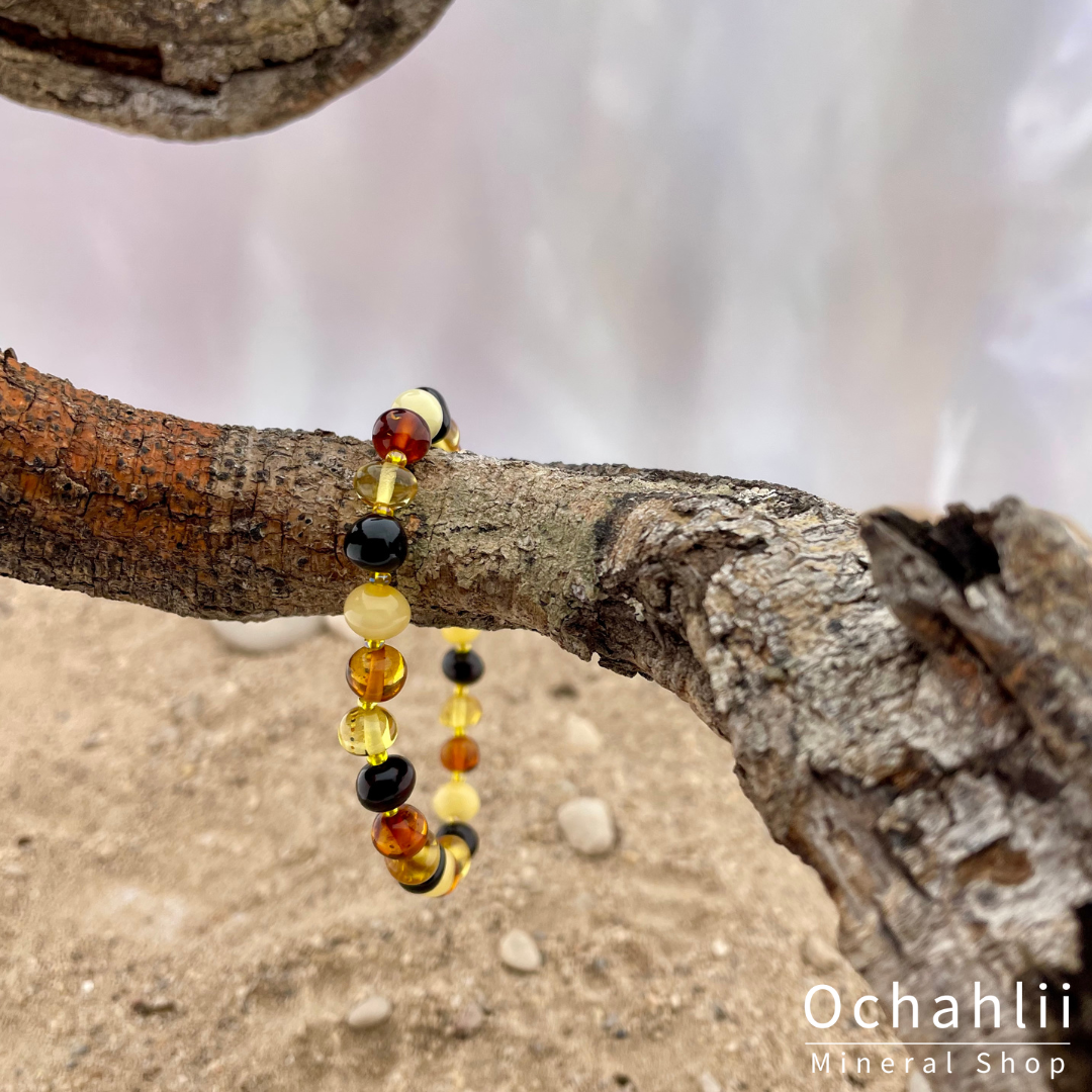 Amber ball bracelet 7 mm "Vitality"