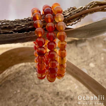 Carnelian ball bracelet 8mm "Creativity"