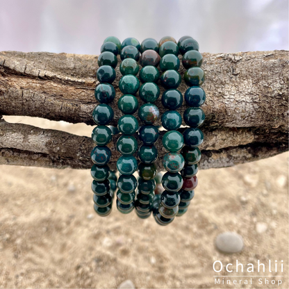 Heliotrope (Blood Jasper) bracelet 6mm