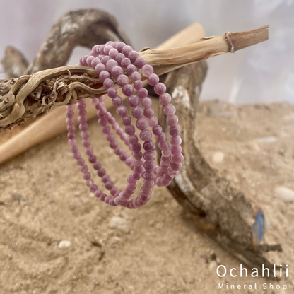 Bracelet lépidolite 4mm