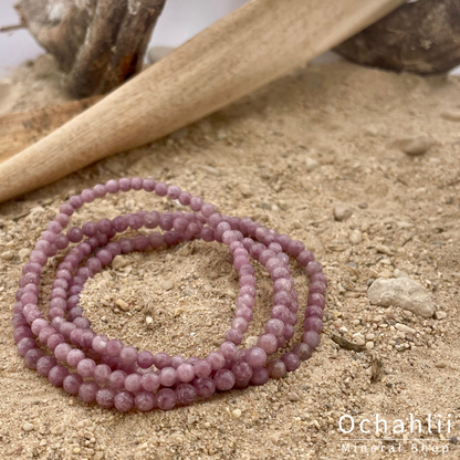 Bracelet lépidolite 4mm