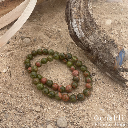 Unakite-Epidote bracelet 8mm