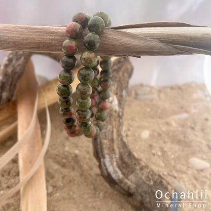 Unakite-Epidote bracelet 8mm