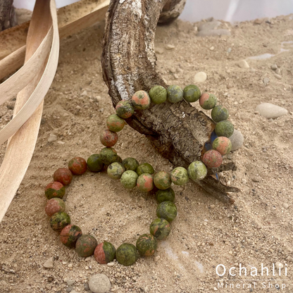 Bracelet Unakite-Epidote 10mm mat