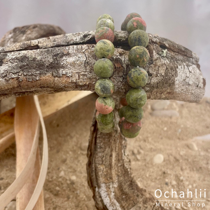 Bracelet Unakite-Epidote 10mm mat