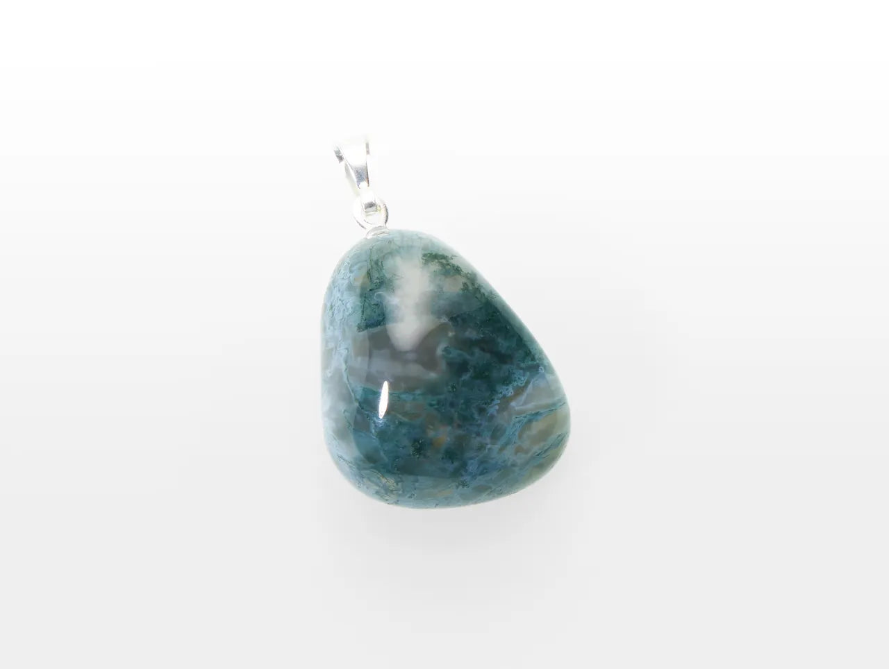 Tumbled stone pendant Moss agate (Copy)