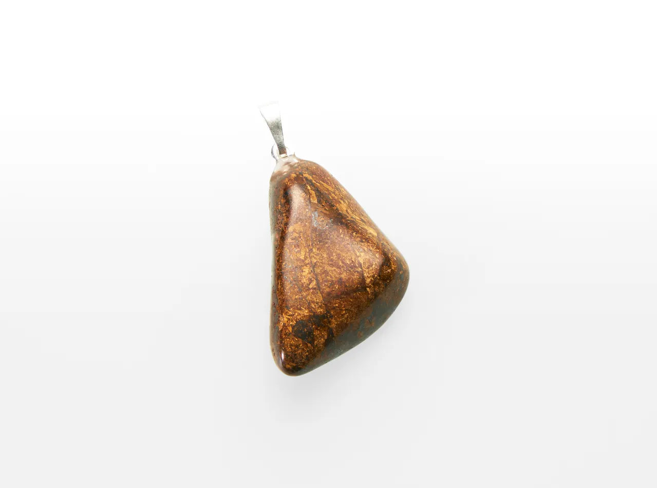 Bronzite tumbled stone pendant