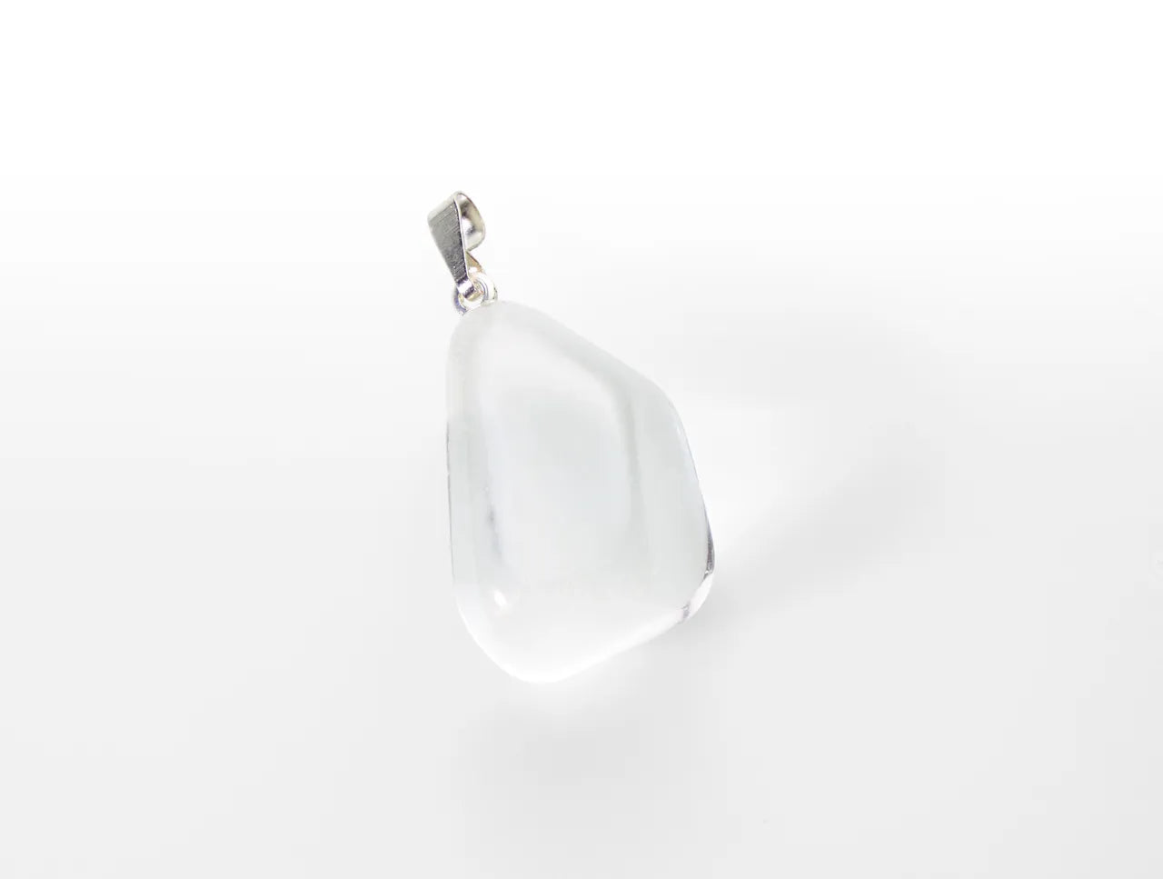 Rock Crystal AA tumbled stone pendant