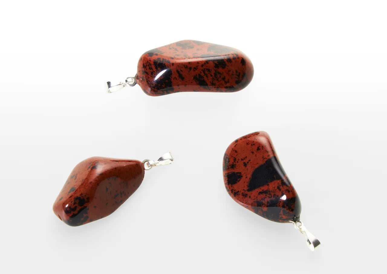 Tumbled stone pendant Obsidian Mahogany