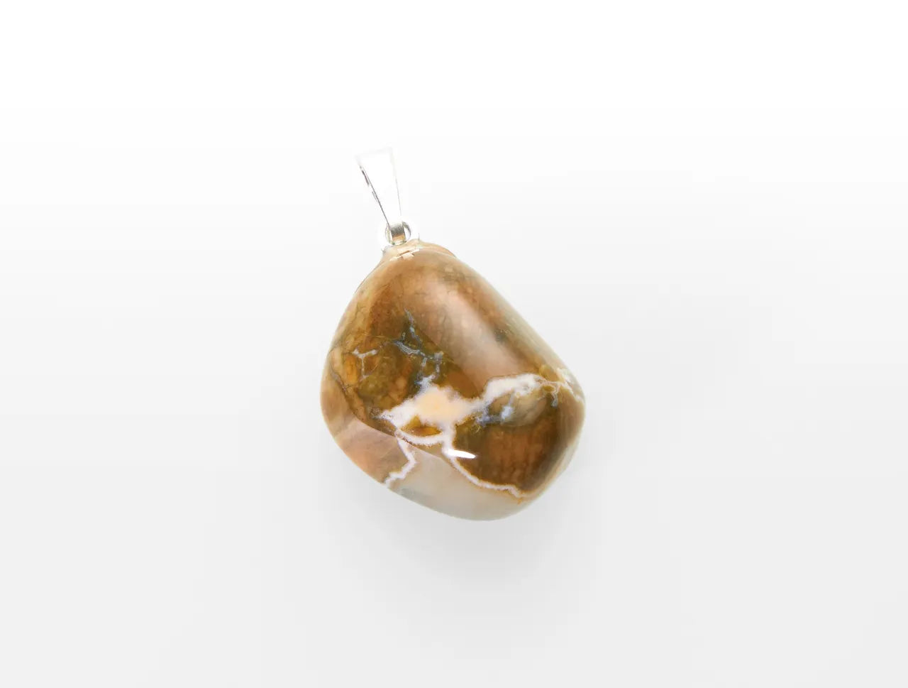 Rhyolite tumbled stone pendant