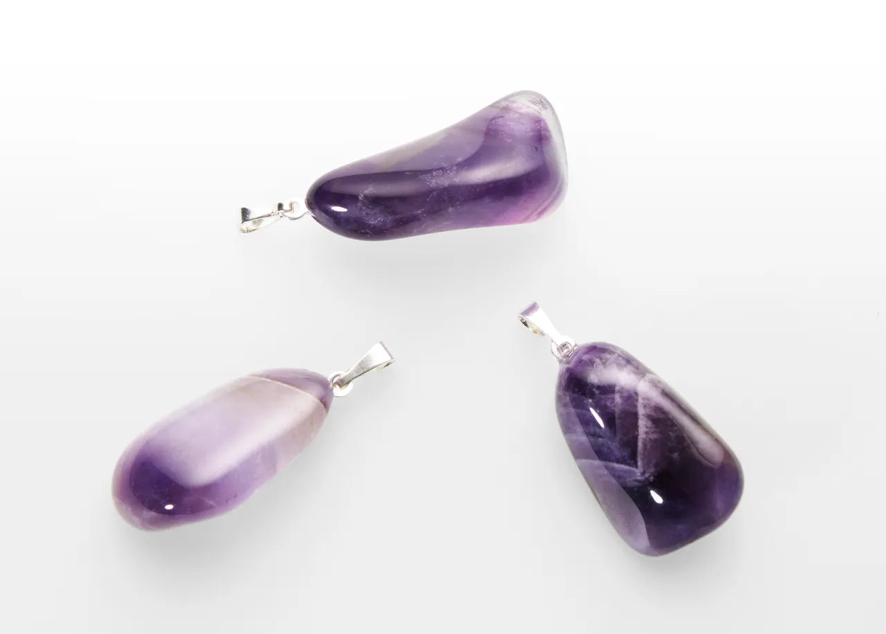 Amethyst tumbled stone pendant