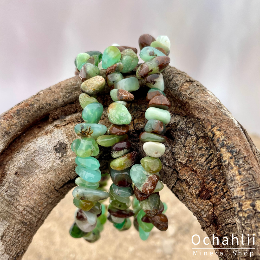 Chrysoprase split bracelet