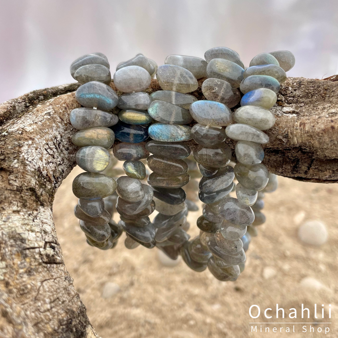 Bracelet fendu en labradorite