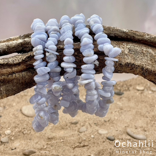 Blue Lace Agate (Chalcedony) split bracelet