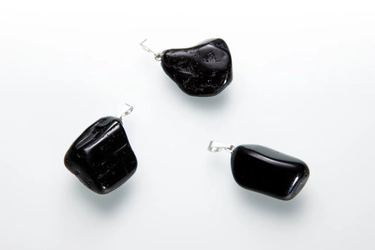 Black Tourmaline tumbled stone pendant