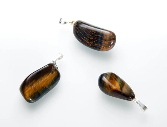 Tumbled stone pendant Tiger's eye multicolor