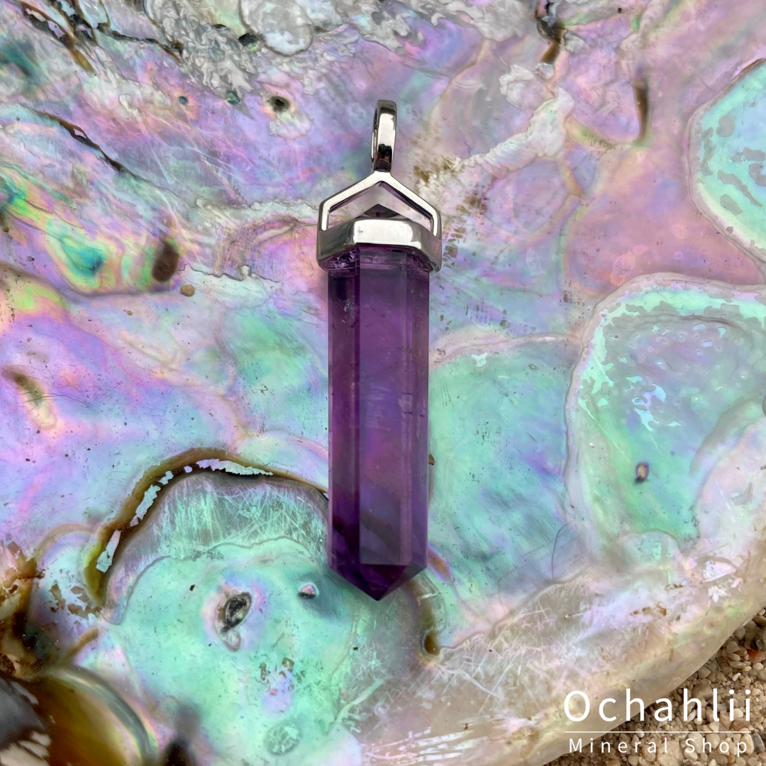 Amethyst silver pendant