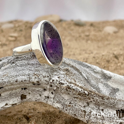 Star Amethyst - Elestial (Mexico) silver ring size 54