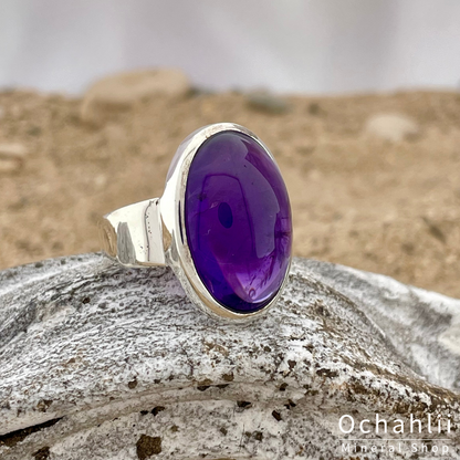 Amethyst Silberring Größe 57