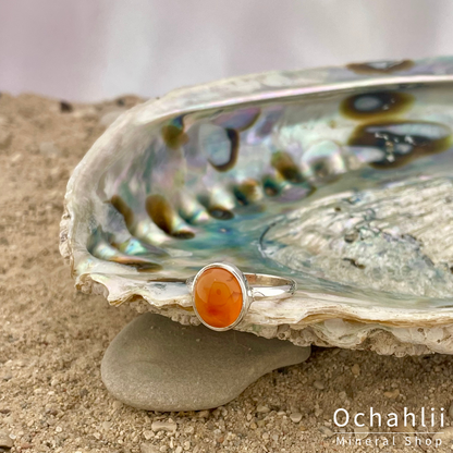 Carnelian silver ring "Carnelian" size 57