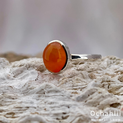 Carnelian silver ring size 61