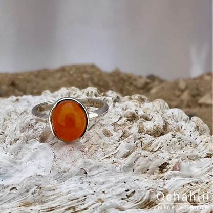 Carnelian silver ring size 61