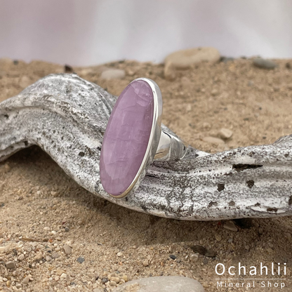 Kunzite silver ring size 54